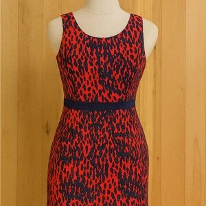 Red and Black Leopard Print Dress